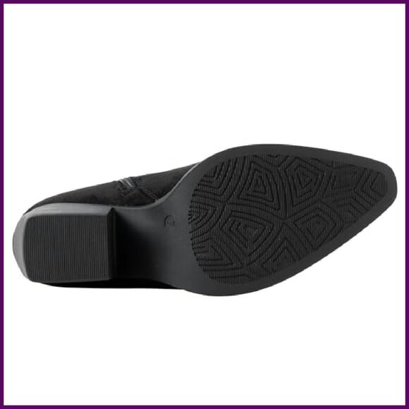 Women's Western Slouch Boots Mid Calf Block Heel Cowboy Booties - Picture 7 of 8